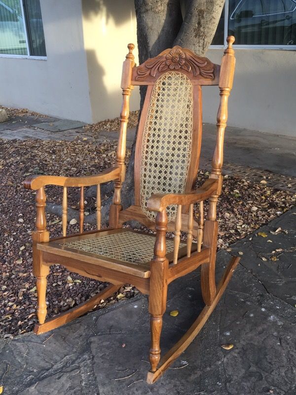 Nicaraguan rocking chair handmade carved wooden Nicaragua