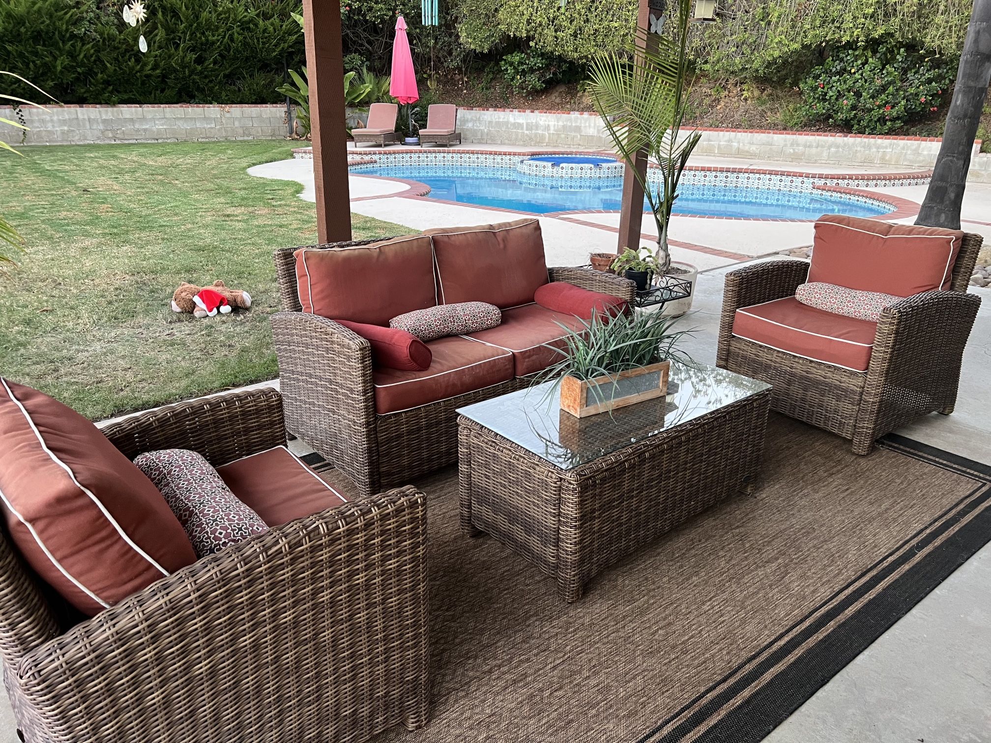 4 Pieces Outdoor All-Weather Wicker Patio Furniture Set