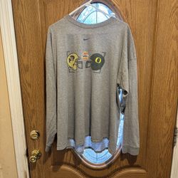 Nike Oregon Ducks Long Sleeve T-Shirt Mens XXL Gray Football Team Tee