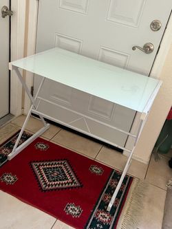 White glass top Desk