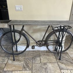 Rustic Weathered Wood Gathering Table – Perfect for Cyclists & Home Sofa Table