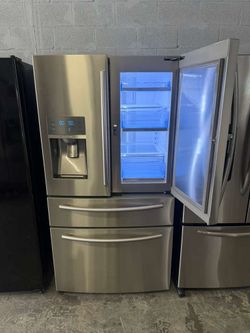 36” SAMSUNG COUNTER DEPTH REFRIGERATOR FRIDGE WORKING PROPERLY TESTING WARRANTY 4 MOMTHS