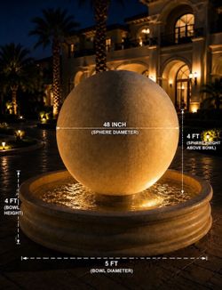 48 inch sphere water fountain 4 feet H