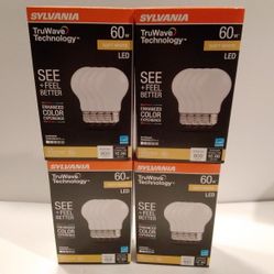 (4) Sylvania Dimmable 60w 800 Lumens A19 Frosted LED Light Bulbs 4 packs (16 TOTAL)