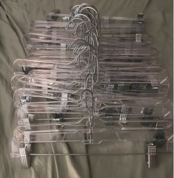 Clear Plastic Clip Pant Hangers Skirt Hangers