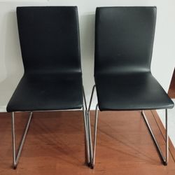 IKEA Black Leather Chairs $60 Each