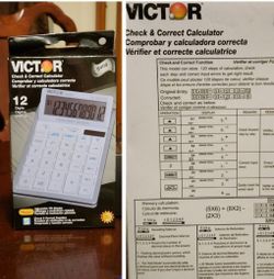 NEW - Victor 6400 12-Digit LCD Desktop Calculator.
Scroll through to modify entries with Check and Correct function
3-key memory, percent key and more