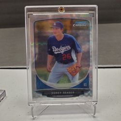 2013 Bowman Chrome Corey Seager #BCP125 Propects Crack Ice Refractor Baseball Card.