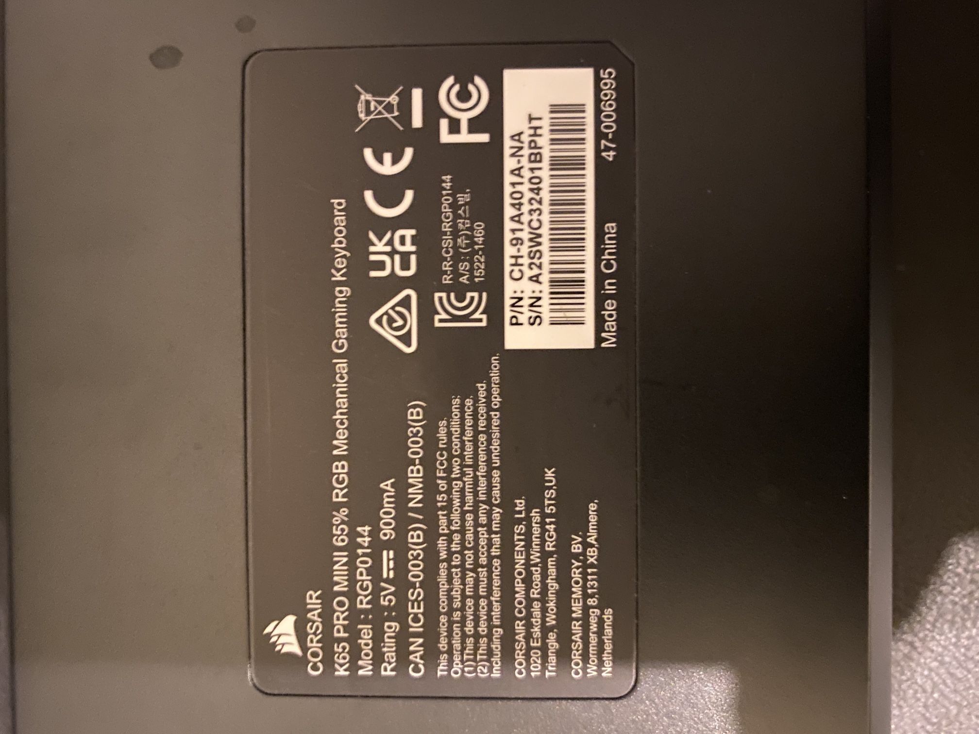 CORSAIR Mini Key Board 