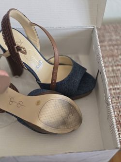 Ashlee Simpson Blue And Brown Heels 