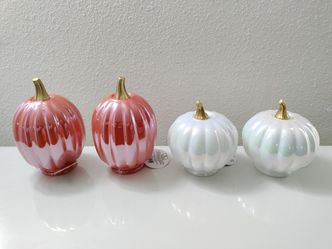 Target Glass Iridescent Pumpkin Decor Fall / Halloween / Thanksgiving New