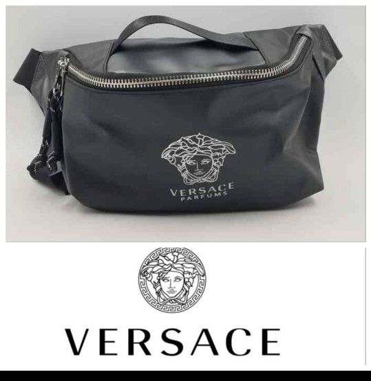 Versace Belt Bag Black with Dust bag Fanny Pack Crossbody Medusa Designer Unisex