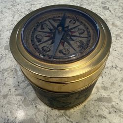 Vintage Kaywoodie Cigar Humidifier & Tabacco Jar With Map & Compass. Japan 1970