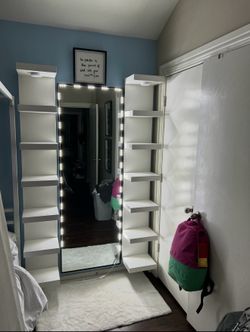 2 white shelves