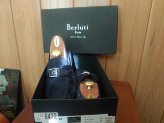Berluti Blue Suede Shoes