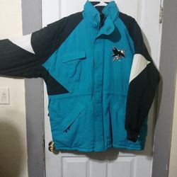 San Jose Sharks (Logo 7) Brand Puffy Windbreaker Retro Jacket