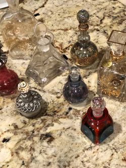 Various  Vintage Italian Crystal Perfume /Vanity Containers