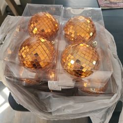 Ashland 3 Inch Orange Fall Christmas Ornaments Glass