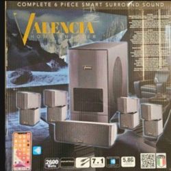 Valencia Home Theater Complete 6 Piece Smart Surround Sound New In Box