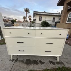 White Mid Century Modern Dresser 