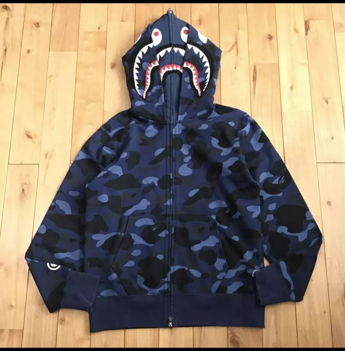 Double Zip Blue Bape Hoodie