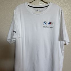 Puma BMW Motorsport Graphic T Shirt Men’s XXL White BMW M Logo Short Sleeve Tee