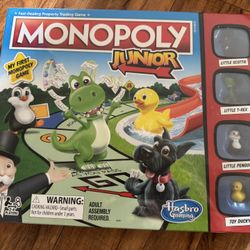 NEW Hasbro Gaming Monopoly Junior Board Game for Kids Ages 5 and Up Family Games