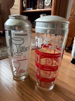 Vintage Glass Shakers – Set of 2 – Mid-Century Barware
