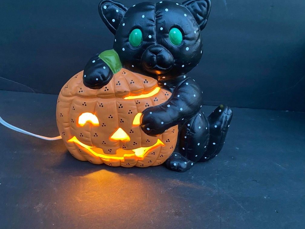 Vintage Scioto Light Up Halloween Cat