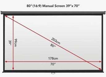 VonHaus 80 inch projector screen