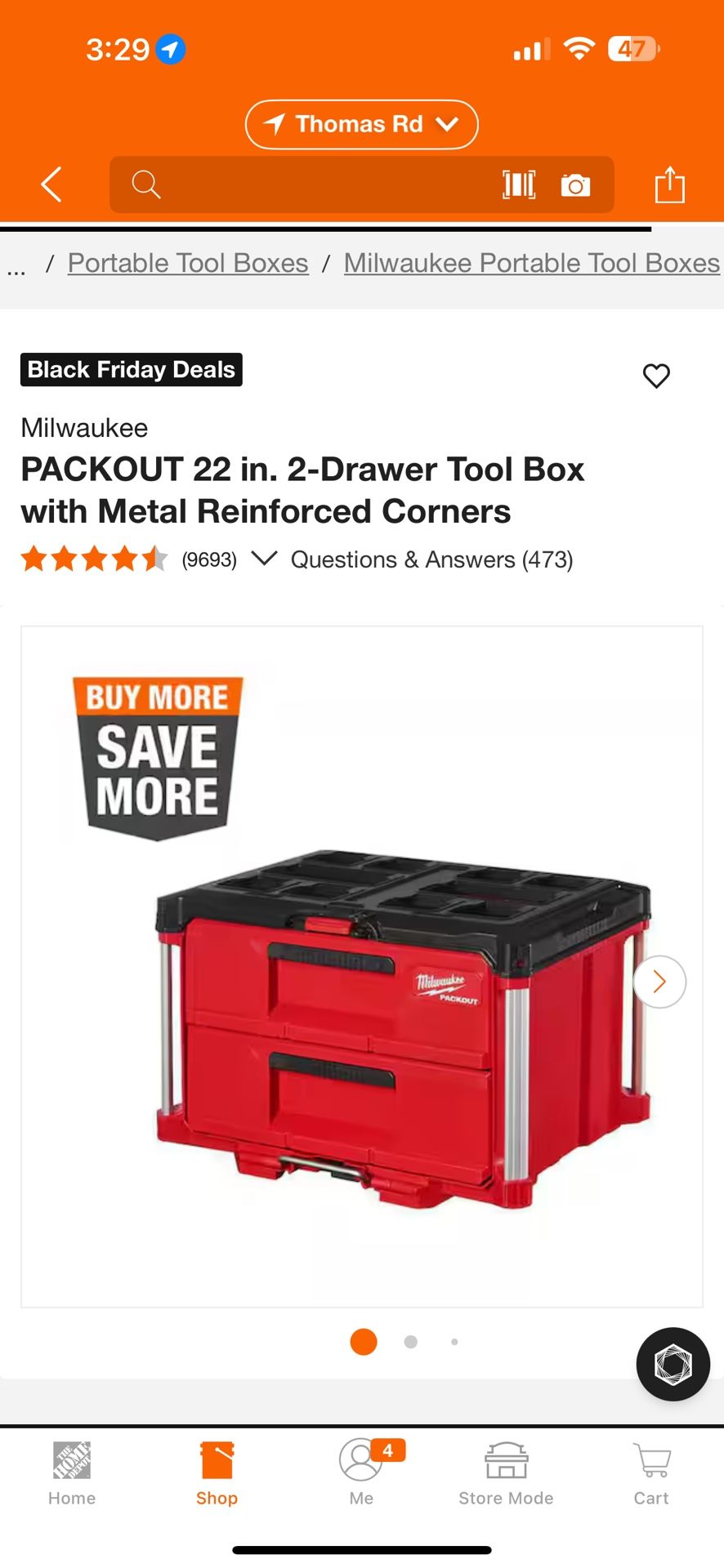 PACKOUT 22 in. 2-Drawer Tool Box with Metal Reinforced Corners