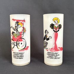 Vintage Federal Glass Humorous Tumblers