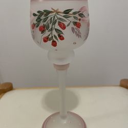 Vintage Hand Painted Wine Glass