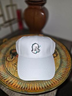 Bigo White Dad Hat with Embroidered Dinosaur