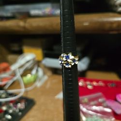 Size 5 Lotus Ring Sterling Silver With Gold Tone