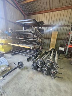 TRAILER PARTS NEW TIRES,AXLE,FENDERS,LIGHTS,TOOL,SCISSOR HOIST, PISTON HYDRAULIC, BOX,BRAKES