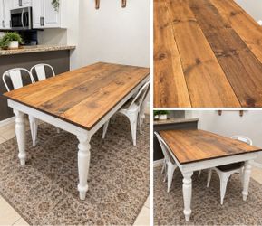 Farmhouse Dining Table with Turned Legs
