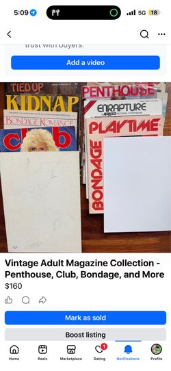 Vintage adult magazines