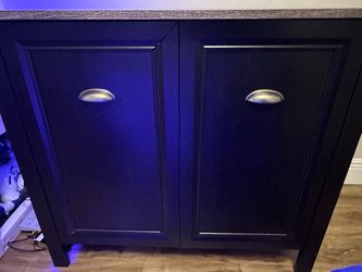 Dark Wood Two-Door Storage Cabinet