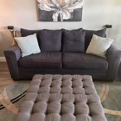 Charcoal Suede Sofa