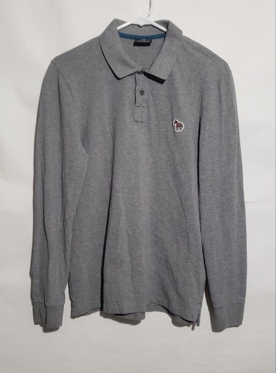 PAUL SMITH POLO SHIRT ZEBRA LOGO EMBROIDERED MENS SIZE SMALL