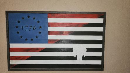 Hand Made Wooden Flag