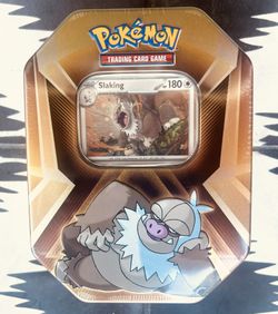 New Sealed Pokémon TCG Slaking Triple Whammy Metal Tim Has 3 Booster Card Packs