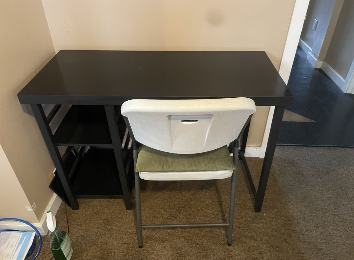 black desk with chair