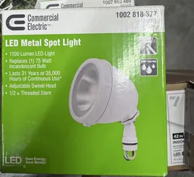 Commercial Electric LED Metal Spot Light 1100 Lumen