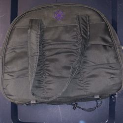 Gaiam Gray Zipper Yoga Tote Bag Bungee Bottom Workout Exercise Gym 