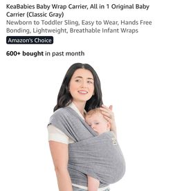 KeaBabies Baby Wrap Carrier$15 EA~ KeaBabies Baby Wrap Cargador para Bebe$15 C/U