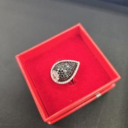Blavk Diamond 14k White Gold Ring