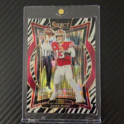 2024 Panini Select Brock Purdy Zebra Shock Prizm Concourse #37