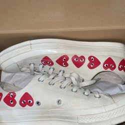 CDG White Converse